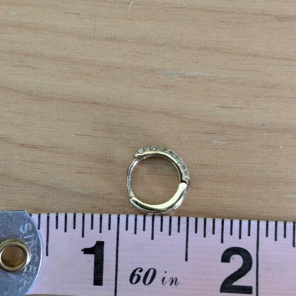 Micro Hoop Gold Tone Sterling Silver Earrings Preppy Minimalist Quiet Luxury - Picture 7 of 7